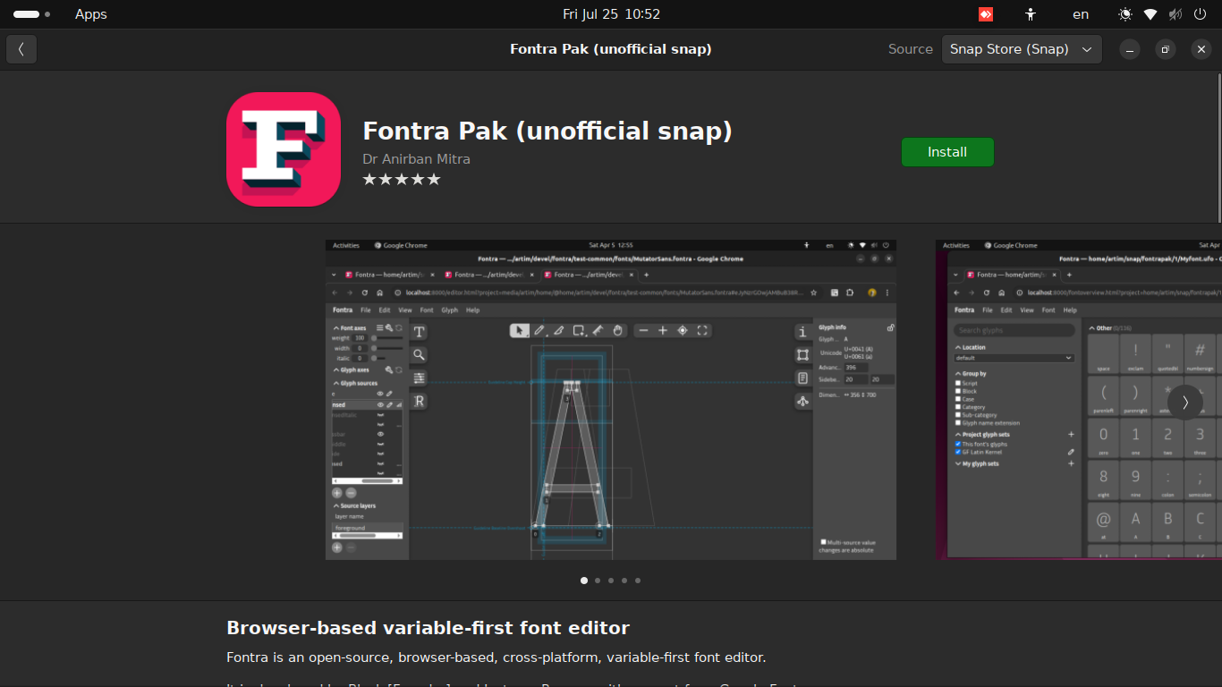 Ubuntu software fontrapak